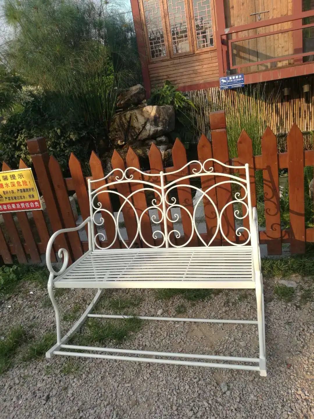 Foreign trade tail order clearance picking up leaks European backrest double chair outdoor courtyard leisure balcony bench park