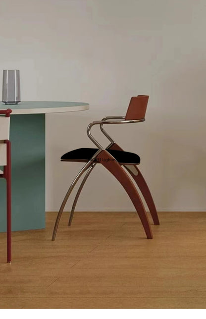 Antique Danish Designer Dining Chair Retro Simple Household Solid Wood Backrest Armchair Net Red Coffee Shop Leisure Chair