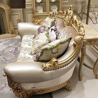 Luxury European-style villa leather sofa combination