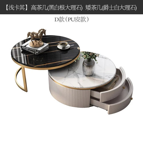 Modern Marble Coffee Tables For Simple Small Apartment Living Room Furniture Sofa Side Household Storage Cabinet End Table Set