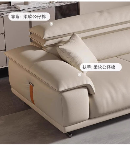 Genuine Leather Italian Living Room Sofa Luxury Lounge Designer Minimalist Sofas Modern Family Muebles Furniture Decoration