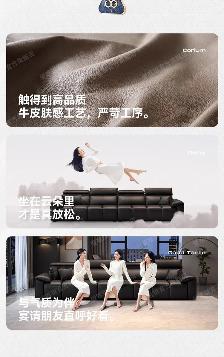 custom. [9633 People Favorited] Aiweiqi Simple Modern Genuine Leather Sofa Living Room, Suitable Large and Small Spaces,