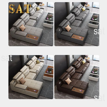 Hot Sales 2025 Custom Modern Luxury Fabric Reclining Massage Furniture Set Multifunctional Three Seat For Hotel Villa Fabric App