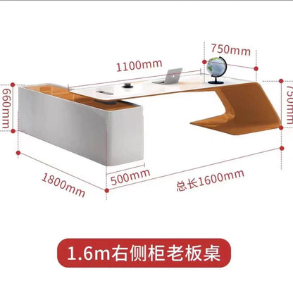 Modern simple class desk baking paint general manager boss table atmospheric office light luxury fashion desk boss table