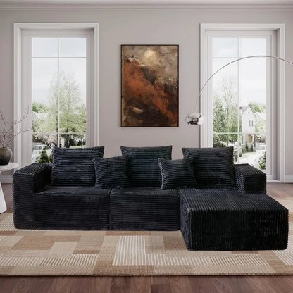 108'' Modular Cloud Sectional Sofa L-Shaped Deep Seat Couch with Right Chaise Living Room Boneless Couches for Comfortable