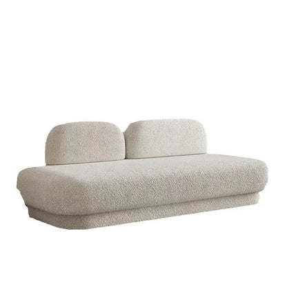 Lamb wool armless sofa, modern simple balcony living room double straight row sofa
