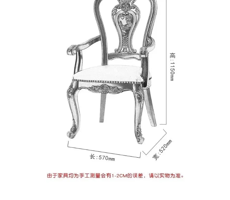 Royal Blue Hand-Painted Solid Wood French-Chinese Dining Set Dining & Study Dual Use