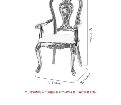 Royal Blue Hand-Painted Solid Wood French-Chinese Dining Set Dining & Study Dual Use