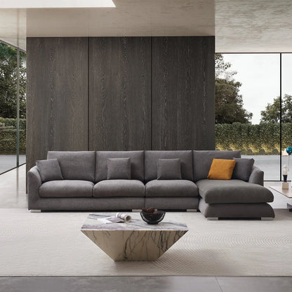 Home Furniture Modern Leisure Soft Feather Sofa L Shape Fabric Modular Living Room Sofa Set Furniture