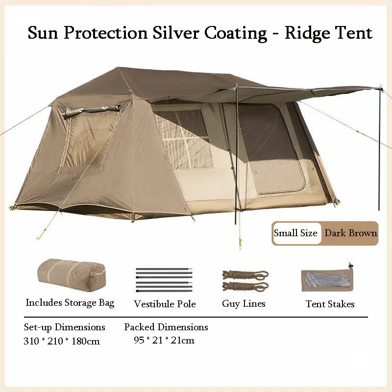Cabin Tent 2 Room Large Family Camping Tent Automatic Quick Setup Waterproof UV Protection Outdoor 4 Season Ridge Tent