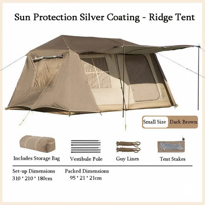 Cabin Tent 2 Room Large Family Camping Tent Automatic Quick Setup Waterproof UV Protection Outdoor 4 Season Ridge Tent