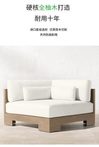 Customizable outdoor teak sofa patio rattan chair