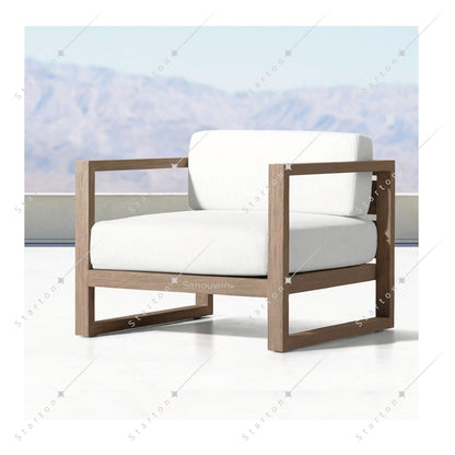 New Arrive Outdoor Wooden Teak Garden Set Daybed Chaise Lounge Furniture Teak Canopy Modern Solid Wood