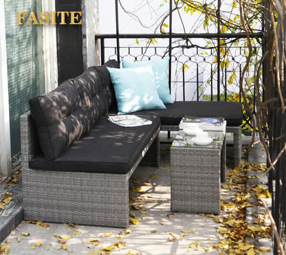 Outdoor sofa combination garden hotel terrace living room courtyard balcony leisure furniture rattan sofa rattan imitation