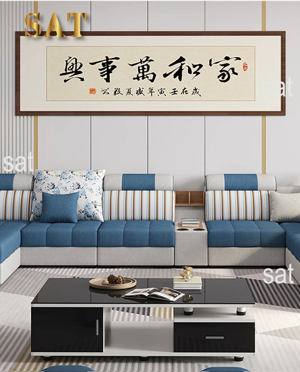 Italian Simple Modern Light Luxury Sofa Living Room Furniture White Grey Orange Corner Modular Sofa