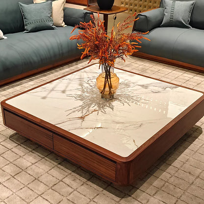 Light luxury sofa living room high-end walnut