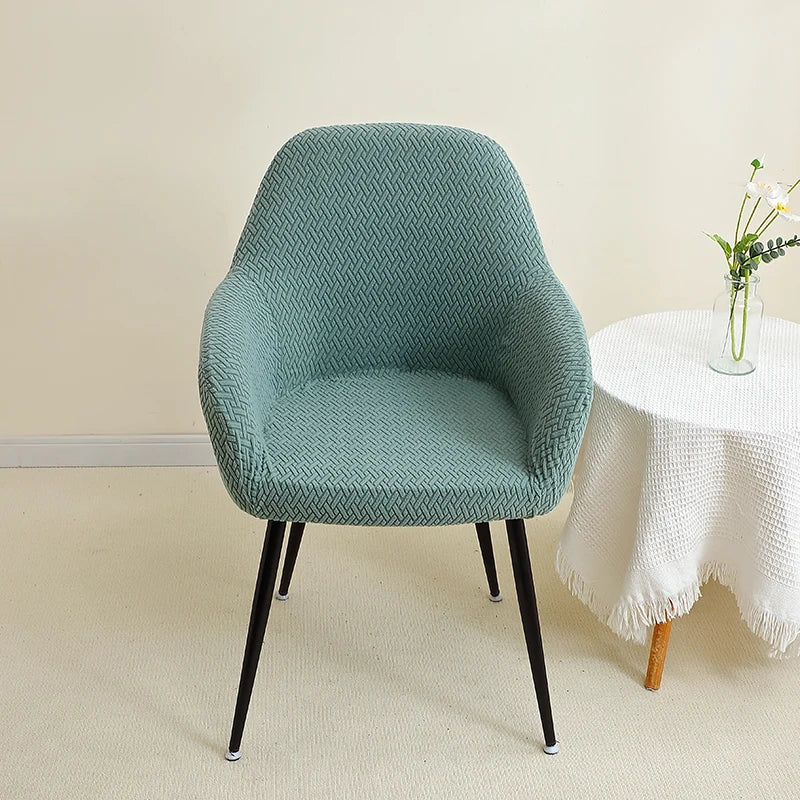 1/2pcs Jacquard Chair Covers High Arm Dining Chair Cover Elastic Chair Seat Slipcover Protector for Wedding Living Room Home