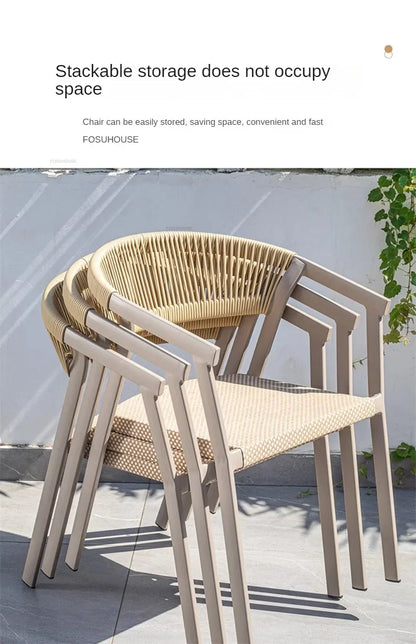 Outdoor Garden Furniture Sets Waterproof Open-air Balcony Aluminum Alloy Chair Outdoor Furniture Sets Courtyard Table and Chair