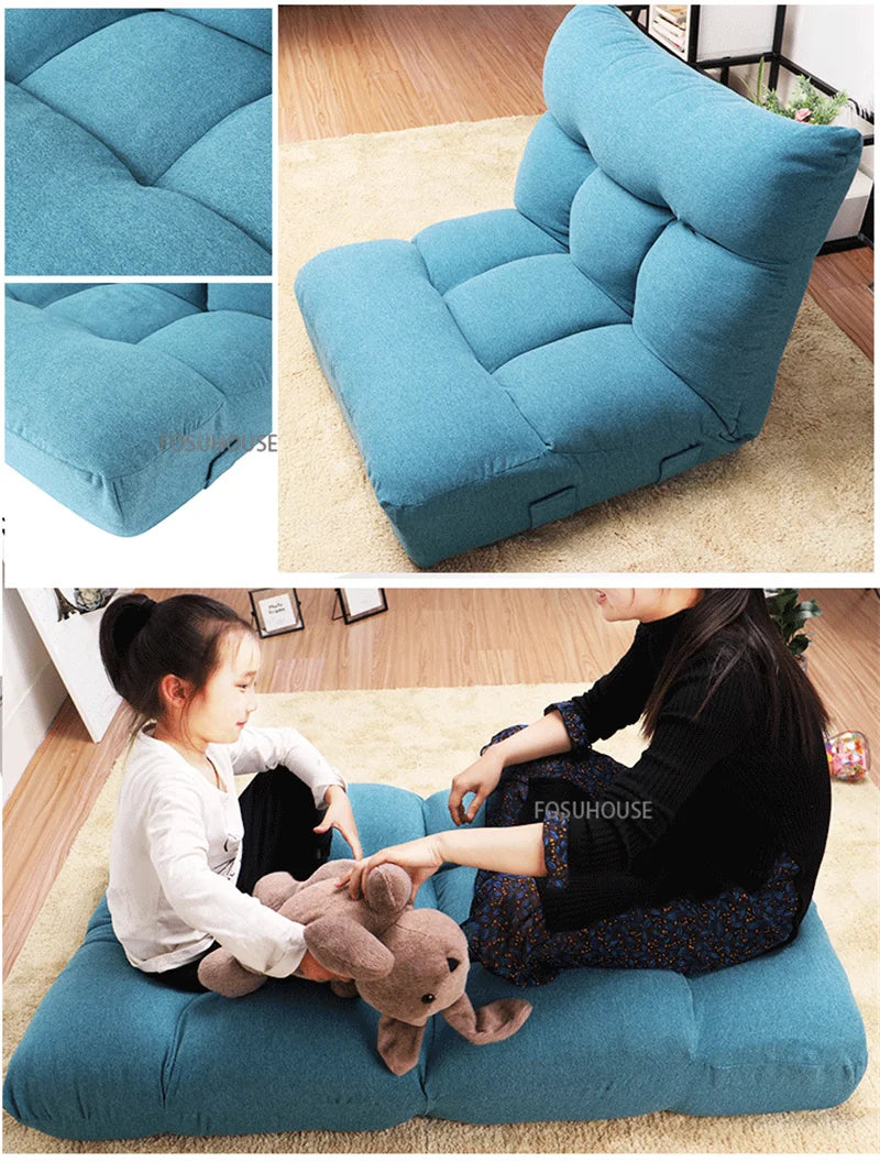 Creative Lying and Sleeping Living Room Sofa Japanese Tatami Bedroom Lazy Sofa Folding Backrest Lounge Chair Home Floor Chair