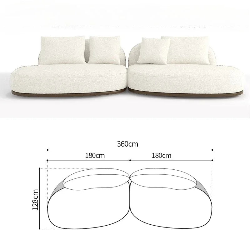 Living Room Coffee Table Designer Creative Three-person Log Style Furniture Modern Simple Modern Morocco Fabric Sectional Sofas