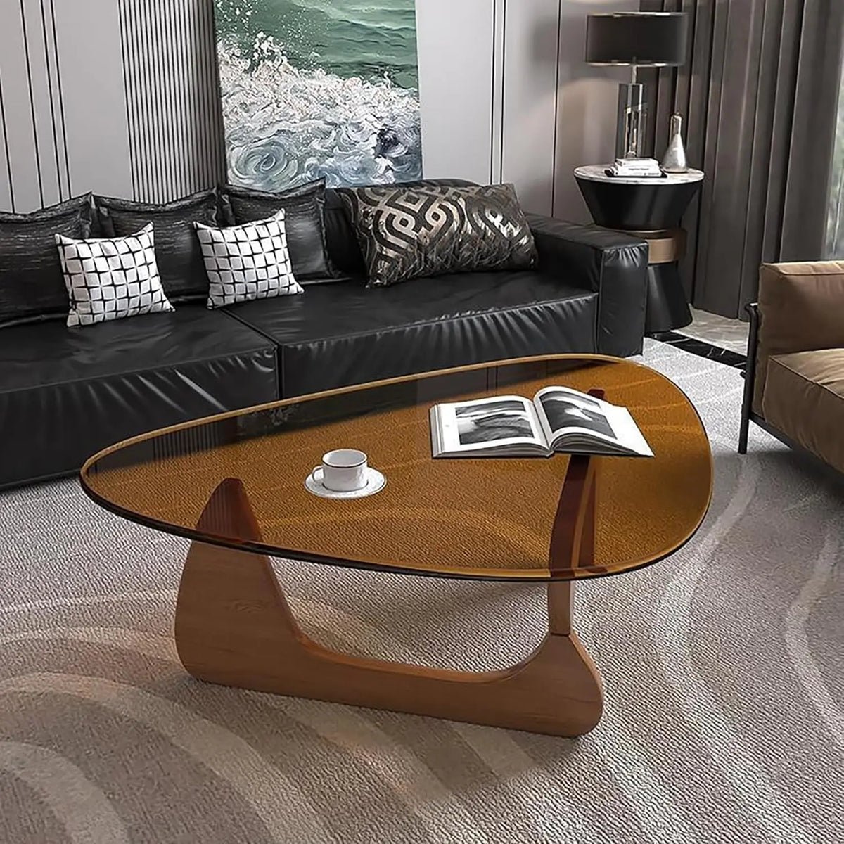 Table basse moderne en verre, petite table basse du milieu du siècle, table basse pour le salon, adaptée à la chambre à coucher, au salon et au réception