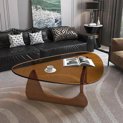 Table basse moderne en verre, petite table basse du milieu du siècle, table basse pour le salon, adaptée à la chambre à coucher, au salon et au réception