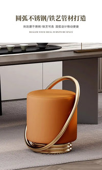 Dressing Table, Stool, Home Living Room Coffee Table, Simple Bedroom Makeup Sofa, Nordic Modern Light Luxury Round Dressing
