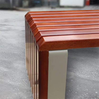 Mobilier d'extérieur, siège de banc sans dossier en bois frais, siège extérieur de parc, banc de Patio de jardin public sans dossier