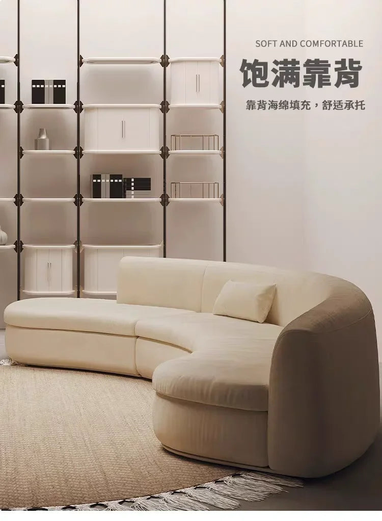 Semicircular curved sofa living room light luxury modern designer fabric sofa hotel B & B02A