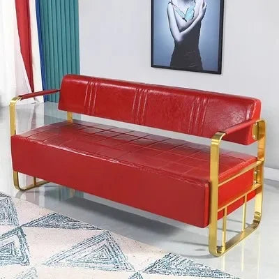 Same light luxury lounge chair, hair salon, nail salon, light luxury stainless steel sofa , lounge area
