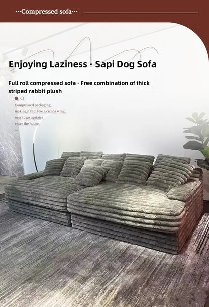 Luxury Compressed Memory Foam Sofa Set Chenier Fabric Sofa Apartment Hotel Villa Vacuum Packaging Convenient Life