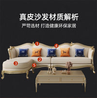 ZZ ZF Light Luxury Leather Solid Wood Sofa Combination Simple Luxury Complete Villa