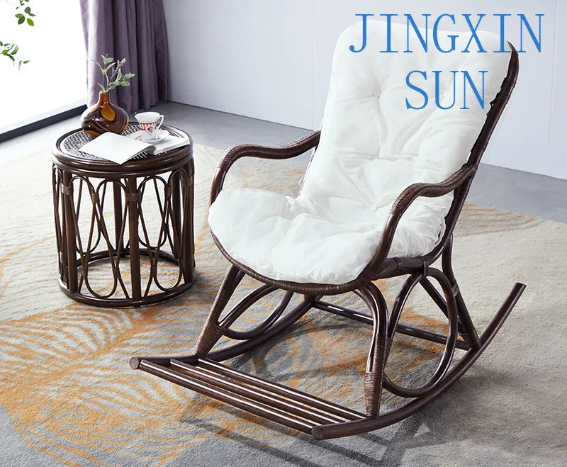 Modern Rattan Swing Chair Multi-Scene Recliner Living Room Balcony Lazy Sofa Vacation Rental Portable Leisure Seat