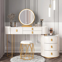 Solid wood new dresser glass bedroom modern simple style light luxury Internet celebrity small makeup table rock slab makeup