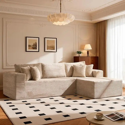 108" Luxury Modular Cloud Sofa – 100% High-Density Foam Sectional, Oversized Convertible L-Shaped Sofa Bed with Plush Fabric