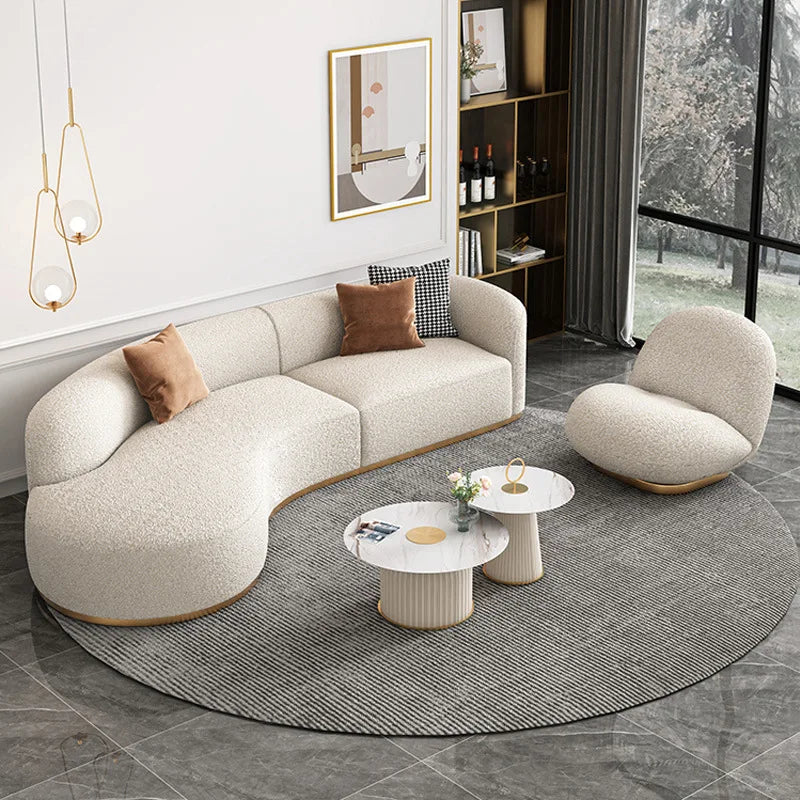 &c Nordic Modern Simple Light Luxury Living Room Beauty Salon Leisure Reception Area Arc Sofa