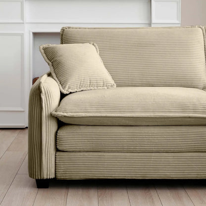 Corduroy Oversized Accent Chair with Ottoman, Single Sofa, Comfy Upholstered Armchair Extra Deep Seat Lounge Chair, Customized