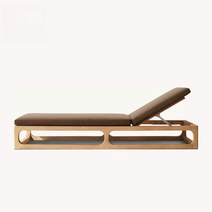 Modern style sun lounger for outdoor hollow solid wood sun lounger for swimming pool garden outdoor terrace