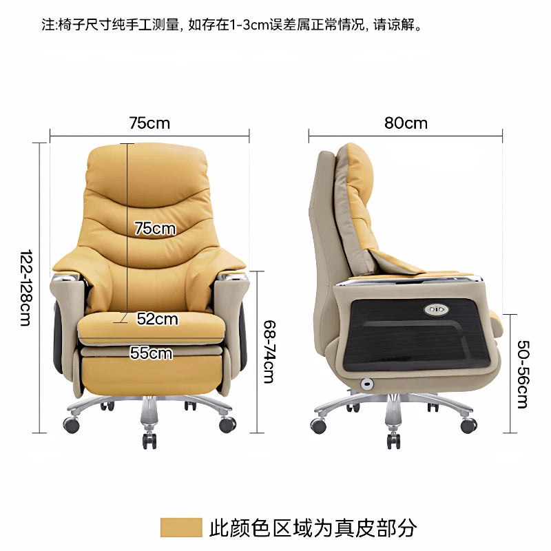 Arms Heat Office Chair Big Tall Comfy Boss Single Office Chair Massage Ergonomic Chaise Bureau Design Italian Furniture Luxury