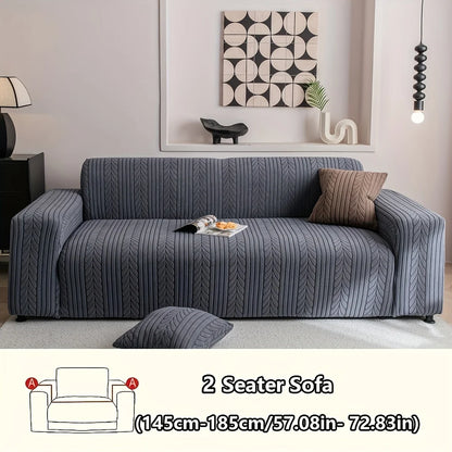 Washable Sofa Cover, Elastic 1pc Striped Sofa Cover | Anti-Scratch & Non-Slip Couch Protector for All Seasons