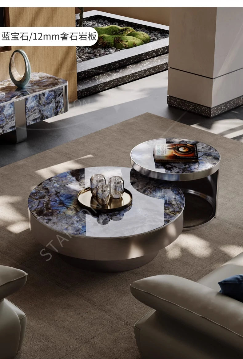 Aesthetic Coffee Table Round Storage Designer Modern Coffee Table Small Salon Metal Mesa De Centro Sala Home Furniture