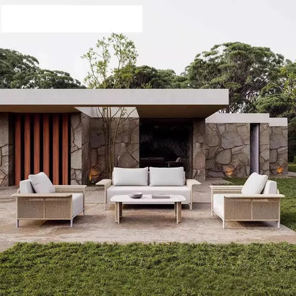 Outdoor Sofa Rattan Courtyard Garden Waterproof and Sunscreen Villa Sofa Simple Combination Rattan Furniture