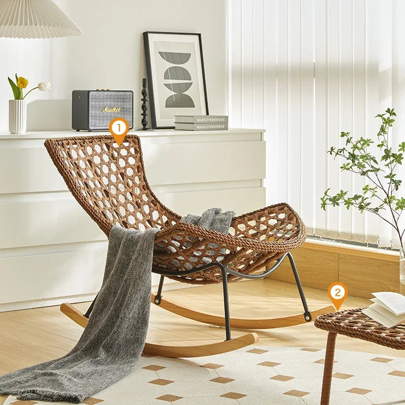 AA  Rocking Chair Adult Recliner Home Lazy Leisure Chair Single-Seat Sofa Chair