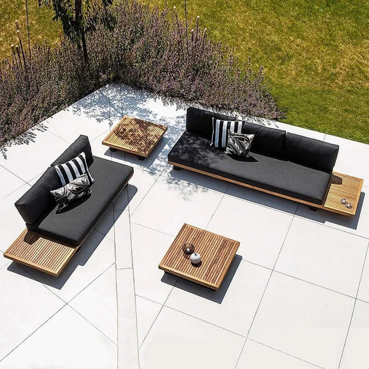 #2024 New Product Teak Table With Outdoor Sofa Set Leisure Villa Courtyard Garden Furniture
