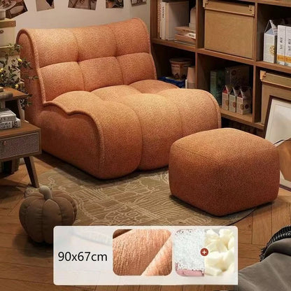 Lazy Sofa Single Leisure Sofa Chair Reclining Sleeping Balcony Bedroom Single Tatami Living Room Sofas with Footstool Furniture