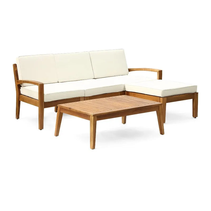 #Luxury More Design Waterproof Living Room Patio Hotel Sectional Outdoor Sofa Teak Wood Balcony Garden Set