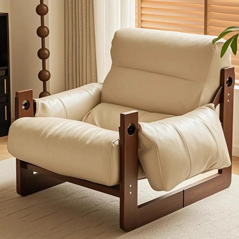 Mid century leather sofa chair balcony Luxury Design comfortable Lounge armchair modern interior fotel wypoczynkowy furniture