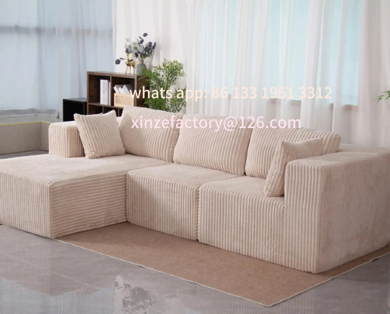 Customizable vacuum compression sofa folding Italian simple sitting and sleeping large apartment living room corduroy popularity