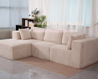 Customizable vacuum compression sofa folding Italian simple sitting and sleeping large apartment living room corduroy popularity
