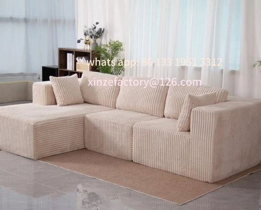 Customizable vacuum compression sofa folding Italian simple sitting and sleeping large apartment living room corduroy popularity
